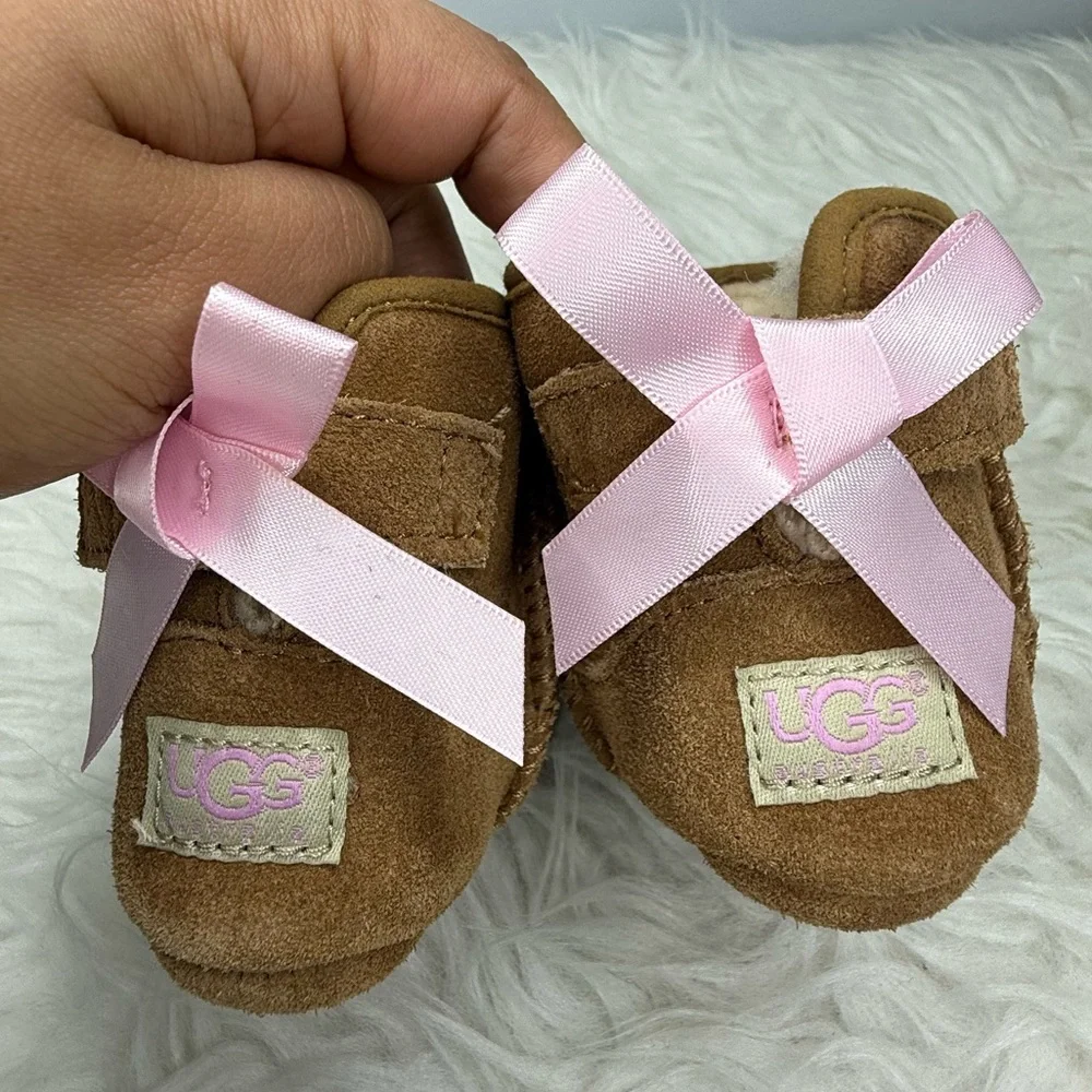 UGG Brown and Tan Baby Boots and Freshly Picked Moccasin Baby Shoe Bundle